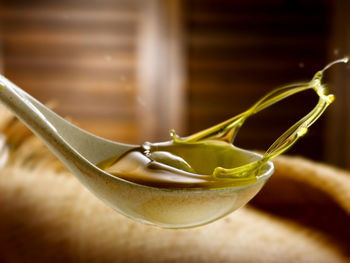 Close-up of drink in bowl on table