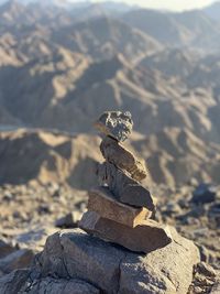 Stack of stones in the mountains