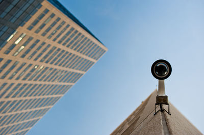 Low angle view of roof against clear sky