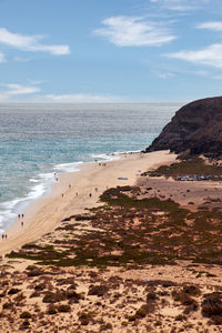 Scenic view of beach against sky