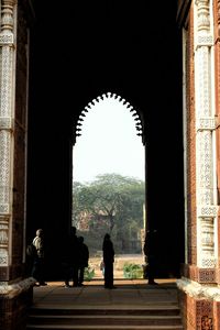 People in historic building