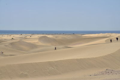 Scenic view of desert against clear sky