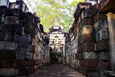 Stone wall of historic building