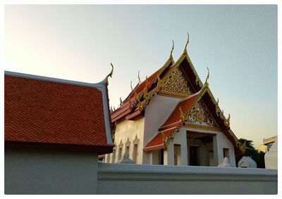 Low angle view of traditional building against sky