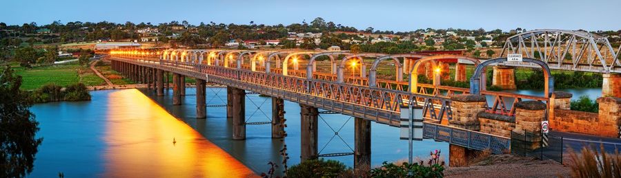 The first bridge to span the murray river at twilight 