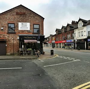 Road along buildings