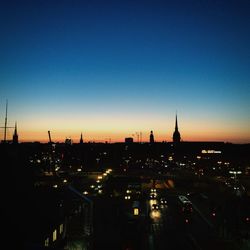 View of cityscape at night