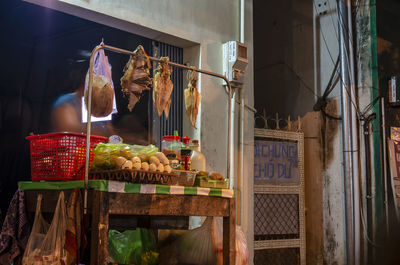 Fruits for sale at market stall