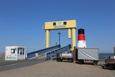 Built structure against clear blue sky