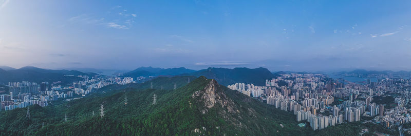 Aerial view of buildings in city