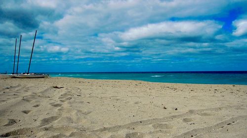 Scenic view of beach against sky