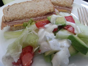 Close-up of served food