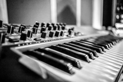Close-up of piano keys