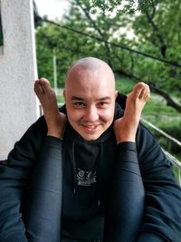 Portrait of young man smiling