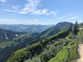 Scenic view of mountains against sky