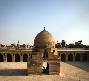 Low angle view of historic building against clear sky