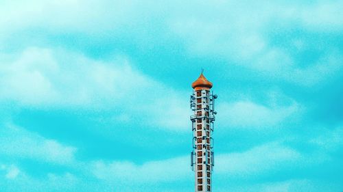 Low angle view of building against blue sky