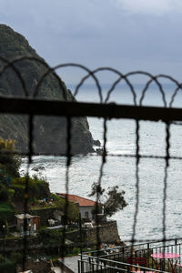 Close-up of barbed wire fence