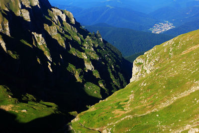 High angle view of carpathian mountain range