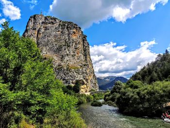 Low angle view of mountain against sky