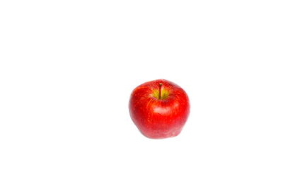 High angle view of apple against white background