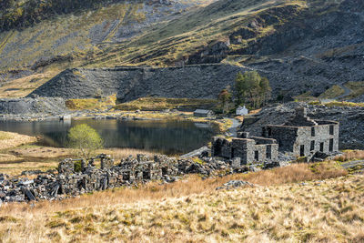 The abandoned cwmorthin slate quarry at blaenau ffestiniog in snowdonia, wales