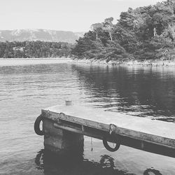 Scenic view of lake and mountains