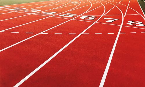 Full frame shot of running tracks 