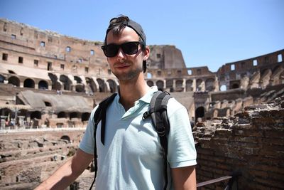 Portrait of young man wearing sunglasses