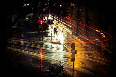 Traffic on road at night