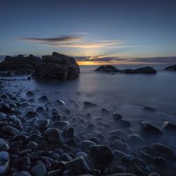 Scenic view of sea at sunset