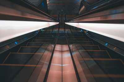 Low angle view of escalator