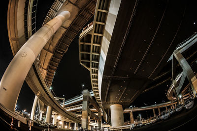 Low angle view of escalator