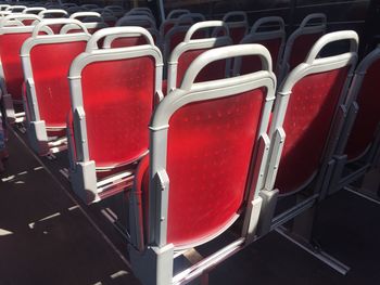 Empty chairs in stadium