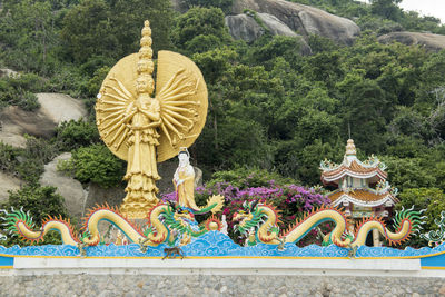 View of statue in park