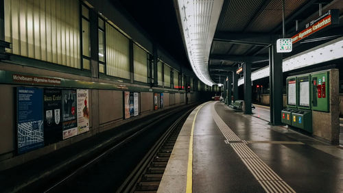 Train at railroad station platform