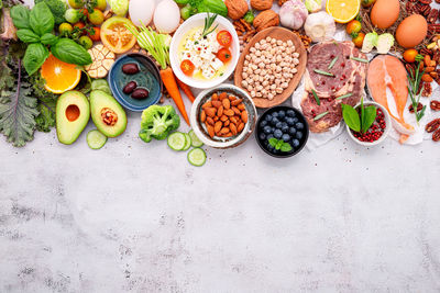 High angle view of fruits