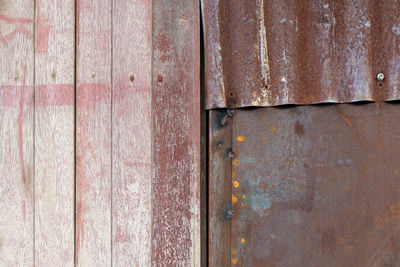 Full frame shot of weathered door