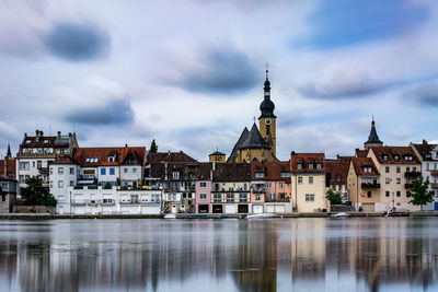 Reflection of buildings in city