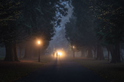 Illuminated street at night