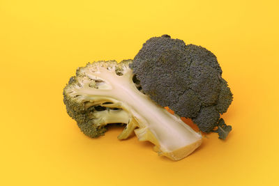 Close-up of bread against orange background