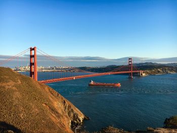 Suspension bridge over sea