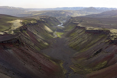 High angle view of valley