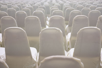 Empty chairs in row