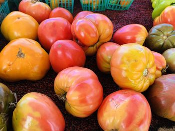 High angle view of fruits for sale at market stall