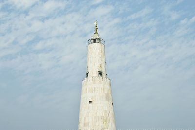 Low angle view of lighthouse against sky