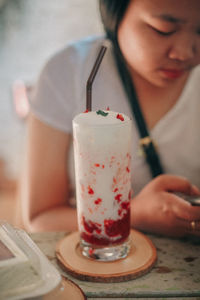 Close-up of drink on table