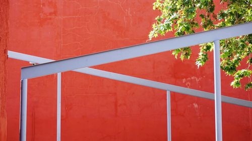 Full frame shot of red railing of building