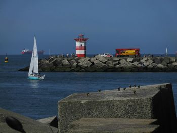 Lighthouse in calm sea