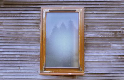 Close-up of closed window of building